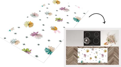 Keukenloper - Loper keuken - Bloemen - Regenboog - Flora - Pastel - Patronen - 120x60 cm - Keukenloper vinyl