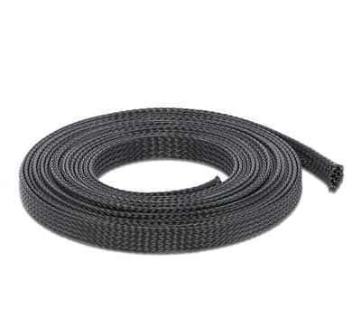 Polyester kabelsleeve | rekbaar | 12mm | zwart | 10 meter