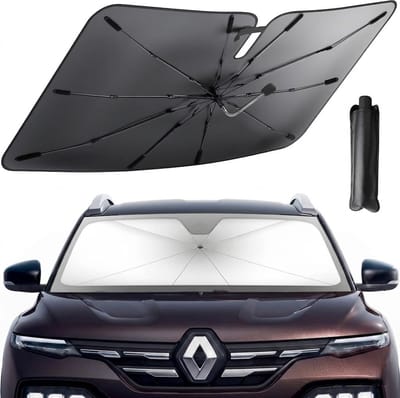 Auto Zonnescherm Voorruit 140x80 cm – Paraplu Opvouwbaar Design – UPF50+ UV Bescherming – Warmtewerend & Reflecterend – Universeel voor Auto & SUV