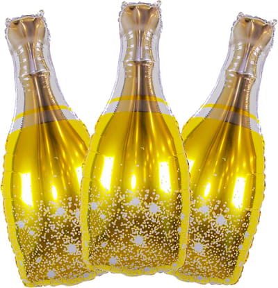 Happy Birthday Ballon Champagne Fles Ballon Helium Ballonnen Feest Verjaardag Versiering Goud 90 Cm - 1 Stuk