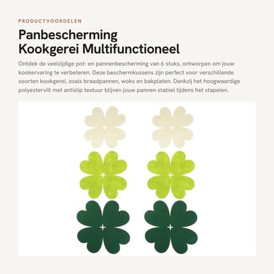 Dailygoods- Pannenverdeler 6 Stuks - Pannenbeschermers - Antislip - Stapelbescherming - Hoogwaardig Polyestervilt - Bloemenvorm