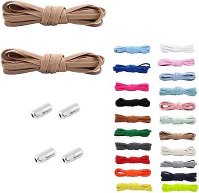 Famanu – Elastische schoenveters zonder strikken, premium uitvoering met metalen capsule, 100 cm lengte