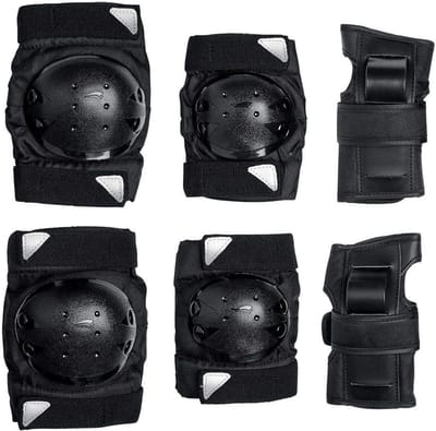 Kinderbeschermers set - Beschermers inline skating - Sporten met kinderen - Schokdempend en anatomisch - Maat S - Zwart