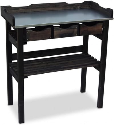 Oppottafel Met Lades - Kweektafel Planten - Planten Verzorgen - Gegalvaniseerd Werkblad - B78 x D38 cm - Zwart