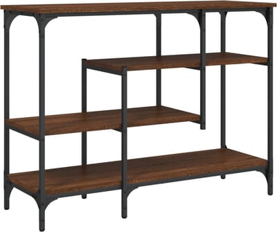 vidaXL - Wandtafel - met - schappen - 100x35x75 - cm - bruin - eikenkleur