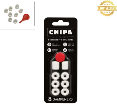 Chipa Padel demper set – 8 Demper Pads + Verwijderingssleutel – Wit - Kracht, Balans & Controle - Padel Dampener set - Vibration dampener - Padelracket demper