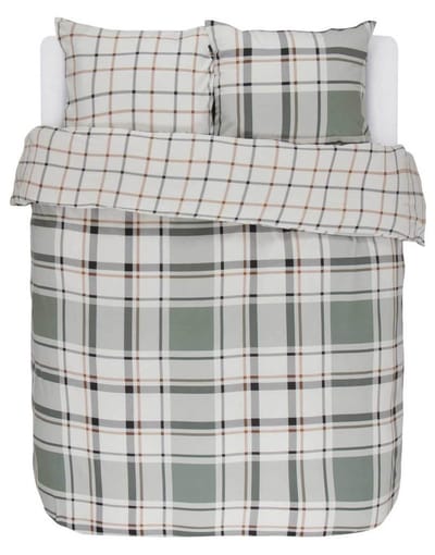 Essenza Novan - Flanel - Dkebedovertrek - Lits-jumeaux - 260x200/220 cm + 2 kussenslopen 60x70 cm - Green