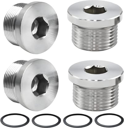 Set van 4 Blindpluggen 1/2 Inch voor Waterleidingen - Roestvrijstalen Eindpluggen met Zelfdichtende Doppen voor Waterdicht Afsluiten van Leidingen