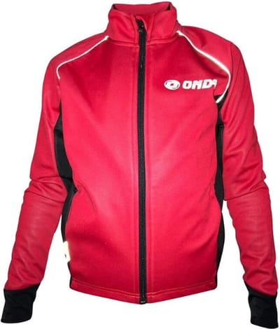 ONDA Fietsjack kids winter winddicht Rood Zwart - Vasco da Gama - 6 Jaar