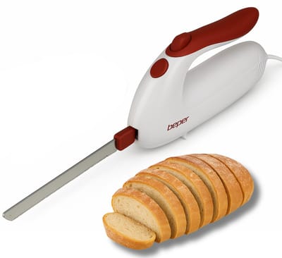 Beper BP.790- Elektrisch Mes - Elektrisch Broodmes - Vlees - Groente - Fruit - Broodsnijder - Vaatwasserbestendige messen - Wit