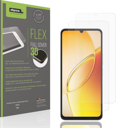 dipos FLEX – 2x Matte Screenprotector geschikt voor Vivo Y6t | Volledige Schermbescherming | Case-Friendly