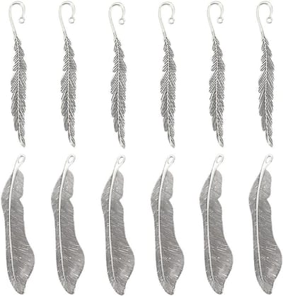 Feather Vorm Metal Bookmark Blanks - 12 Stuks voor Boeken en DIY Crafts