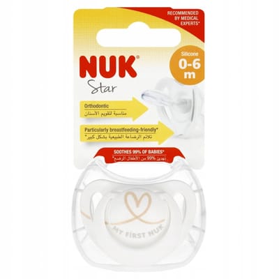 NUK Ster Slaapflesje Siliconen 0-6 Maanden Wit