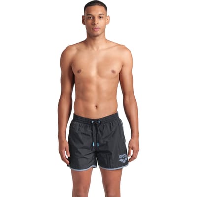 Arena Big Logo Borders Beach Short Black-seafoam Taglia: S | Pantaloncini da bagno Outlet | Uomo | Nero