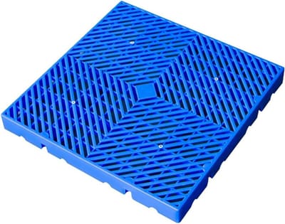 Modulaire Vloermatten - In elkaar grijpende Tegels - Opslag Organisatie - Rubberen Drainage - 60x60x0.5Cm - Blauw