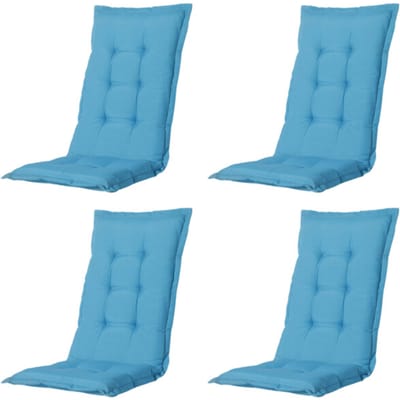 Madison tuinkussens hoge rug panama aqua 123x50 - 4 stuks