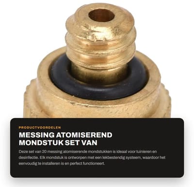 Dailygoods- Mondstuk Messing - 20 Stuks - Zelfafdichtend - 0,3 mm Gat