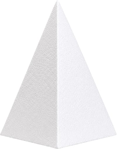 Piepschuim vormen - piramide - 1x - H30 x D14 cm - styropor hobby / DIY vorm - basis knutselfiguren