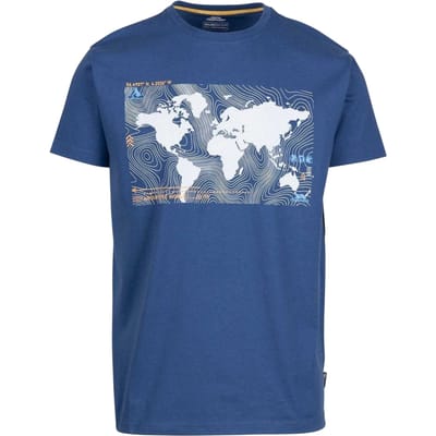 Trespass Chera topografisch T-shirt met ronde hals voor heren (Indigo)