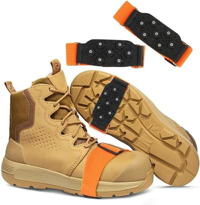 Famanu - Schoenspikes, spikes, antislip, stijgijzers, wandellaarzenpoten, 7-tandige ingebedde ijsstokken, bergschoenen, spikes, antislip, voor winterwandelingen, tractiestoppen om op sneeuw te lopen