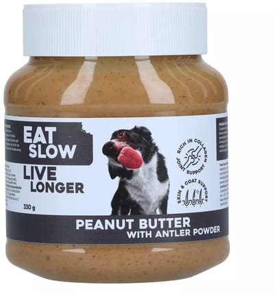 Eat Slow Live Longer Pindakaas + Collageen poeder - Hondensnack - Hondenpindakaas - 330 g