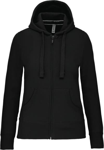 Kariban Damessweater met rits en capuchon K464 - Black - M