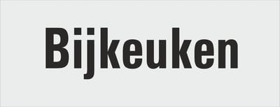 bijkeuken deurbordje - deur - tekstbordje - zelfklevend - geanodiseerd aluminium - 130 x 50 mm. - dikte 0,5 mm. - 5 jaar garantie!
