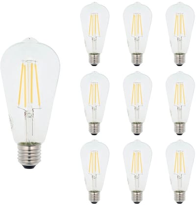 VITO LED Filament Edisonlamp ST64 E27 - 8W (vervangt 75W) - 1016lm - 4000K - Ø64mm - 220-240V - Energiezuinig - 10 stuks