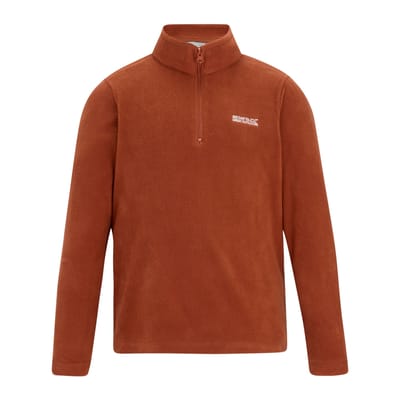 Regatta - Geweldige Outdoors Kinder Hot Shot II Half Zip Fleece Hoodie (Baksteen)