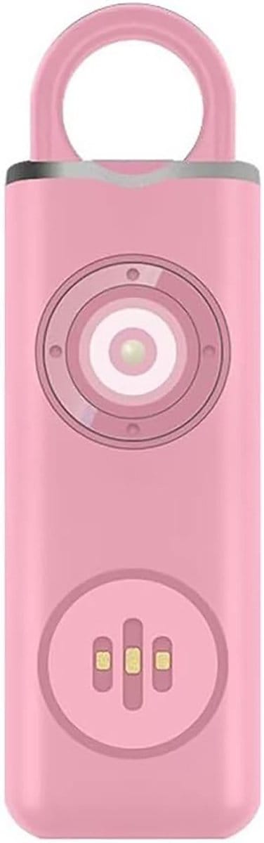Persoonlijke alarmsleutelhanger 130 decibel - Oplaadbaar met LED-lampje - Zelfverdedigingssleutelhanger - Compact en draagbaar - Geschikt voor ouderen, kinderen en mensen in nood (Zwart, 1 stuk)