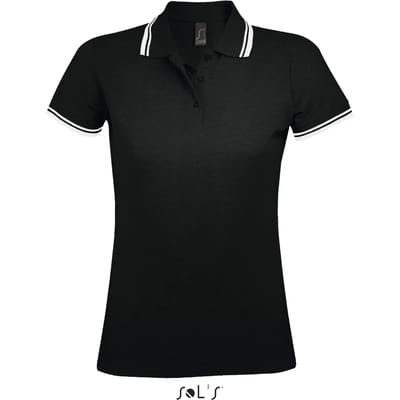 SOL'S Women´s Polo Shirt Pasadena L586 - Black/White - L