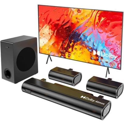 Soundbar - HIWILL - A51 - 5.1 Dolby Atmos - 380W - Surround Speakers - Zwart zwart