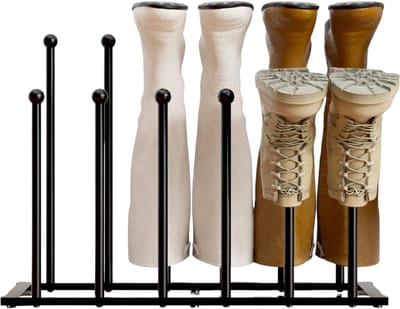 HEZIVO® Laarzenrek - Schoenenrek voor buiten - 6 Paar - Zwart
