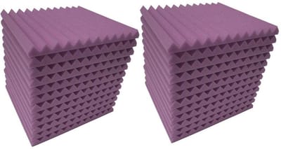 Akoestische Panelen - Geluidsisolatie Tegels - Studio Geluidsverbetering - Driehoekige Groeven - 24 stuks - Paars