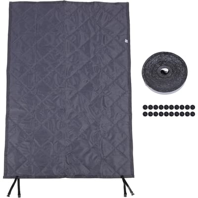 Couvre-fenêtre isolant 3 couches Tissu Oxford Garnissage coton Antigel Isolation hivernale pour fenêtre 99.1x160cm / 39.0x63.0in gray