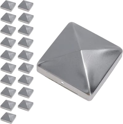 Metalen Paaldoppen - Hekpaal Beschermers - Omheining Afwerken - Roestbestendige Coating - 75mm x 75mm - Zilver