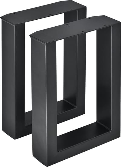 Stalen onderstel set van 2 U bankpoot 30x43 cm zwart [en.casa]