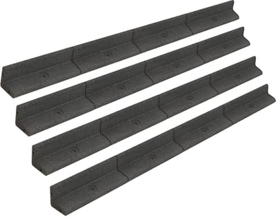 4,8 m flexibele gazonrand - 4x1,2 m - grijs - rubber