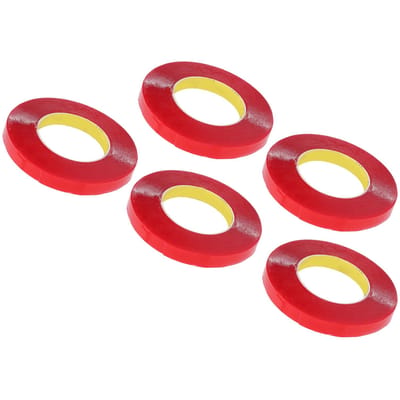 5 Rollen Dubbelzijdige Acryltape 0,1 mm Dik 15 mm Breed 10 m Lang Verwijderbare Zware Montagetape red