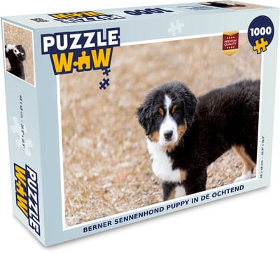 Puzzel Berner Sennenhond puppy in de ochtend - Legpuzzel - Puzzel 1000 stukjes volwassenen