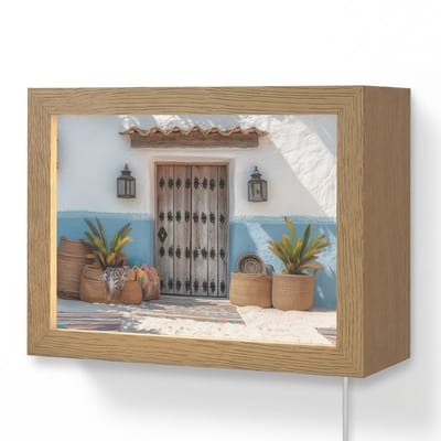 Wandlamp 20x15 cm - Oplaadbaar - Deur - Manden - Planten - Wandlampen binnen woonkamer - Slaapkamer lamp met kabel - Decoratieve nachtlamp - Vloerlamp snoer