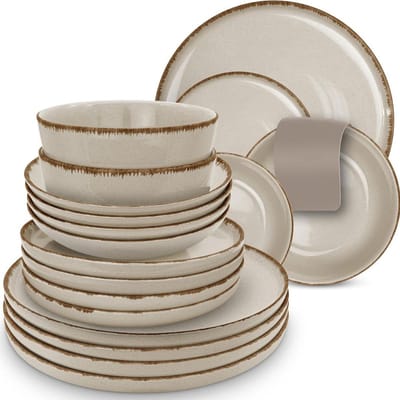 VELTRR® Serviesset 6 Persoons - Serviessets - Bordenset - Chique Bordenset - Porselein