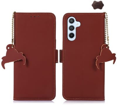 Lederen BoekCover Etui Hoes geschikt voor Samsung Galaxy A37 - A36 - A56 - Bruin