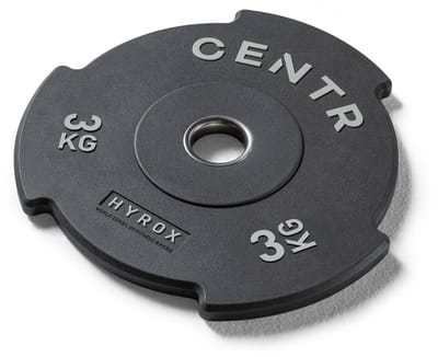 Hyrox - Top Plate 3kg - Gewicht Schijf - Sport Gewichten - Fitness - Zwart - Per Stuk