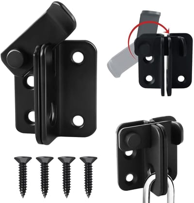 Dailygoods- Deurgrendel Afsluitbaar - Robuust Schuifgrendel - 2-in-1 Nachtschootslot - Veiligheidsgrendel - Ramen/Deuren - Roestvrij Staal - Grendelslot