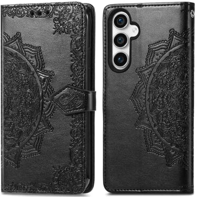 imoshion Hoesje - Geschikt voor Samsung Galaxy S23 FE - Mandala Bookcase - Zwart