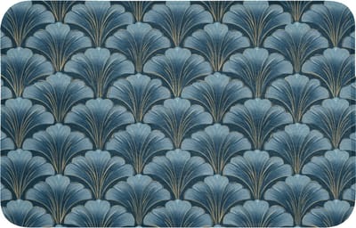 Badmat 80x50 cm - Antislip - Patroon - Ginkgoblad - Blauw - Badmatten voor badkamer - Badkamermat - Douchemat - Badkamer mat