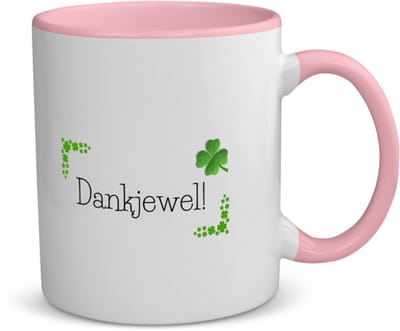 Akyol - collega cadeau - koffiemok - theemok - roze - Collega - collega met opdruk - collega kado - collega cadeau - collega afscheid - klavertje vier - verjaardag - liefste collega - leuk kado om te geven - 350 ML inhoud