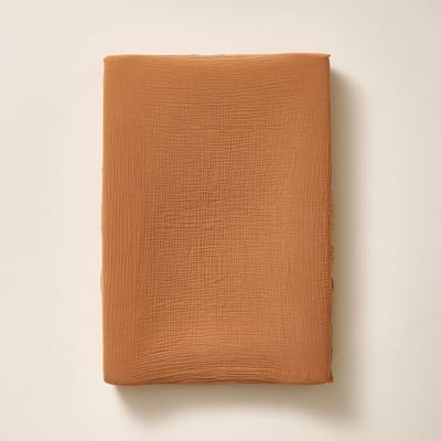 Petite Amélie Aankleedkussenhoes caramel 50x70cm - mousseline katoen