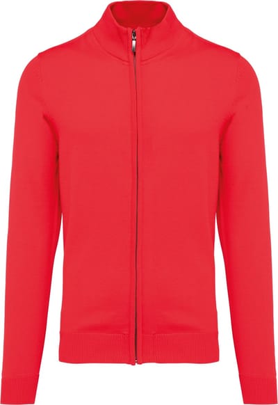 Kariban Heren cardigan met rits K961 - Red - S